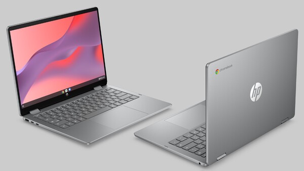 HP Chromebook x360 14 (2026) em Meteor Silver. (Fonte da imagem: HP)