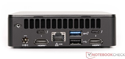 Voltar: Porta de alimentação, 2x USB 4 (Tipo C), 1x USB 3.2, 1x USB 2.0, 2.5G LAN, 2x HDMI 2.1