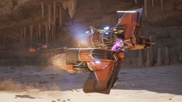 Na imagem: uma captura de tela de gameplay de Star Wars: Galactic Racer.
