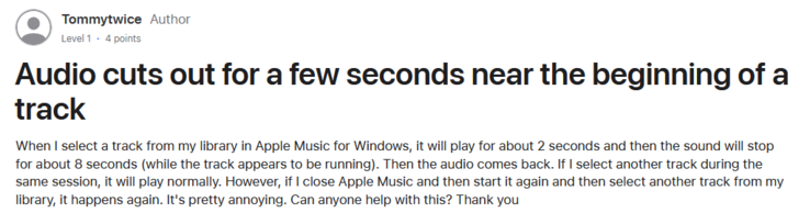 (Fonte da imagem: Apple Support Community)