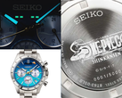 O novo cronógrafo Seiko x One Piece Shinkansen — três fotos diferentes.