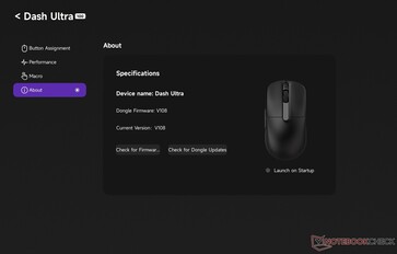 Seção do verificador de atualização de software