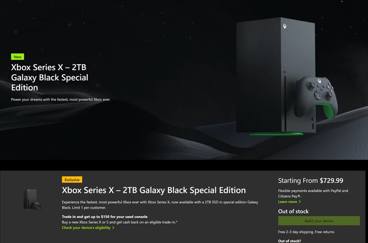 Xbox Series X 2TB Galaxy Black aumento de preço (Fonte da imagem: Microsoft Gaming)