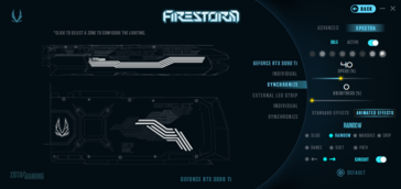 Zotac FireStorm - Efeitos RGB e zonas de iluminação