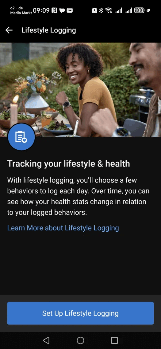 Uma captura de tela da ferramenta Garmin Lifestyle Logging. (Fonte da imagem: Screenshot)