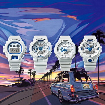 Da esquerda para a direita: Casio G-Shock DW-6900HDS-7, GA-110HDS-7A, GA-2100HDS-7A, GA-700HDS-7A. (Fonte da imagem: Casio)