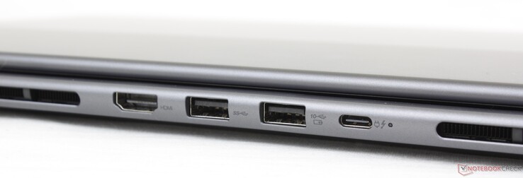 Traseira: HDMI, 2x USB-A 3.2 Gen. 1, Thunderbolt 4 c/ DisplayPort + Fornecimento de energia