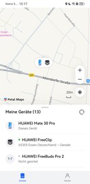 A localização por meio de um mapa só é possível no HarmonyOS/EMUI.