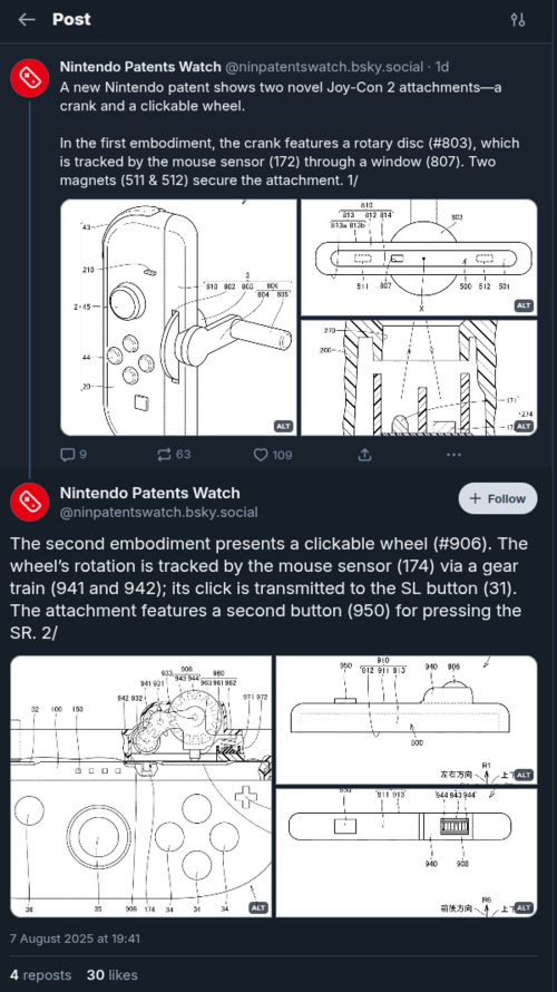 A manivela do Switch 2 provavelmente será usada em um jogo de pesca, mas o júri ainda não decidiu sobre o acessório da roda (Fonte da imagem: Nintento Patent Watch via Bluesky)