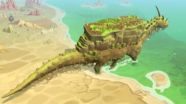 Uma imagem que mostra Onbu em The Wandering Village.