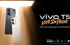 O Vivo T5 4G está disponível nas cores dourada e preta