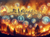 Incêndios florestais na Califórnia - doações em criptomoedas agora são aceitas para ajudar as vítimas (Fonte da imagem: AI generated)