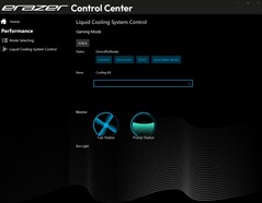Centro de controle da Erazer