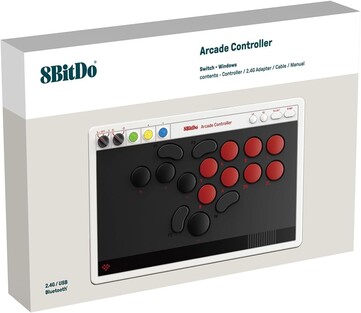 O 8BitDo Arcade Controller para Switch e Windows tem quatro botões personalizáveis. (Fonte da imagem: 8BitDo)