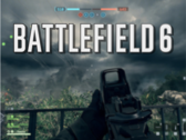 O Beta Aberto do Battlefield 6 começou em 7 de agosto (para jogadores com acesso antecipado). Na foto, o texto/logotipo do Battlefield 6 sobreposto a uma captura de tela do jogo. (Fonte da imagem: Battlefield/Notebookcheck - Editado)