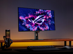O ROG Strix OLED XG27ACDMS tem um acabamento plano, como muitos dos monitores OLED para jogos recentes da Asus. (Fonte da imagem: Asus)