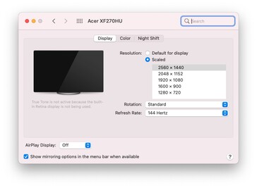 Apple Macs alimentados com M1 podem suportar displays de 144 Hz. (Fonte da imagem: Paul Haddad no Twitter)