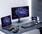 Monitor para jogos Asus XG27UCMG, juntamente com diversos produtos eletrônicos da Asus