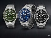O Casio MTD-145D-3AV, o MTD-145D-2AV e o MTD-145D-1AV (da esquerda para a direita)