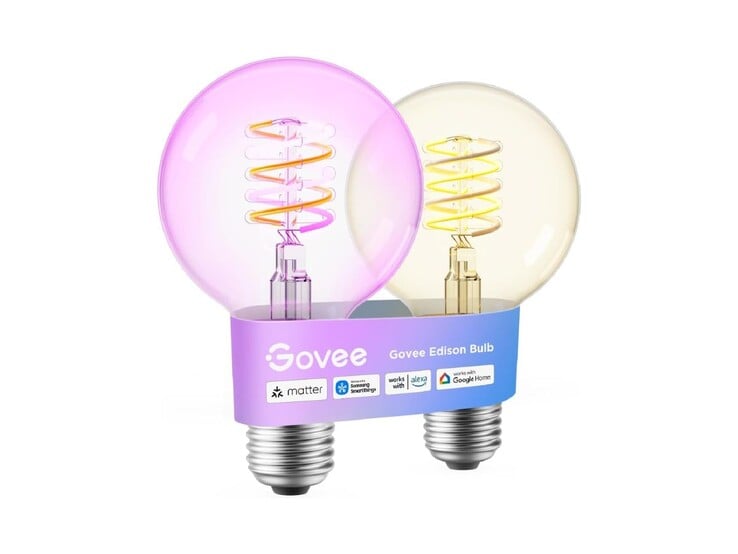 A lâmpada Govee Smart Edison em forma de globo