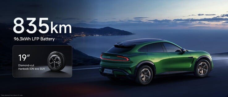 O modelo básico do Xiaomi YU7 tem o maior alcance (Fonte da imagem: Xiaomi via Facebook)