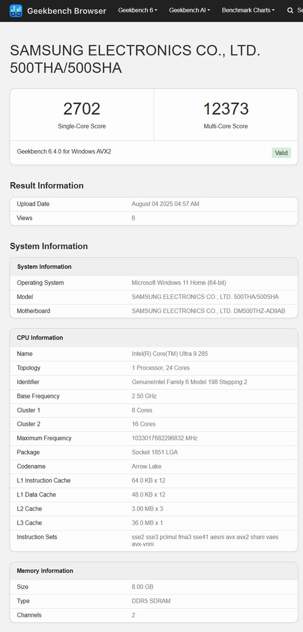 (Fonte da imagem: Geekbench)