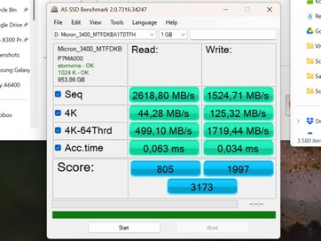 Desempenho antes da atualização do driver com meu SSD secundário de 1 TB.
