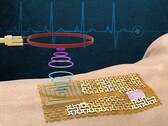 O e-skin pode ser usado como uma bandagem que envia informações de biomarcadores para um telefone próximo. (Fonte de imagem: MIT.edu)