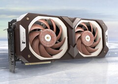 Dois ventiladores Noctua de 25 mm tornam o RTX 3070 personalizado da ASUS silencioso e grosso. (Fonte da imagem: Noctua)