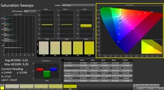 CalMAN: saturação de cores