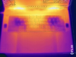 A imagem de infravermelho mostra as dimensões do touchpad.