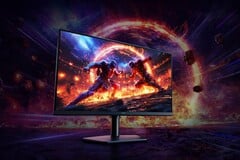 Monitor para jogos Samsung Odyssey. A empresa lançará em breve telas para jogos de 24,5 polegadas com tecnologia QD-OLED.