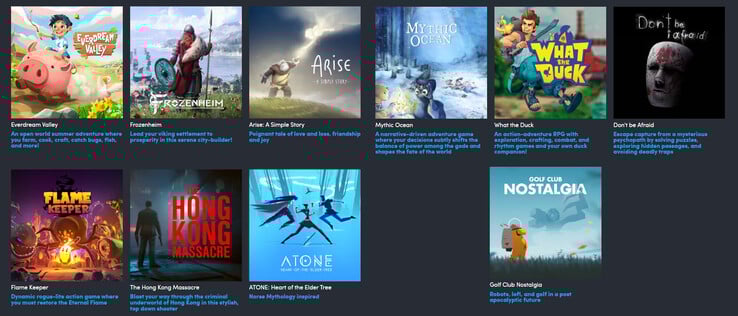 Todos os jogos incluídos no Indie Roulette Humble Bundle (Fonte da imagem: Humble Bundle)