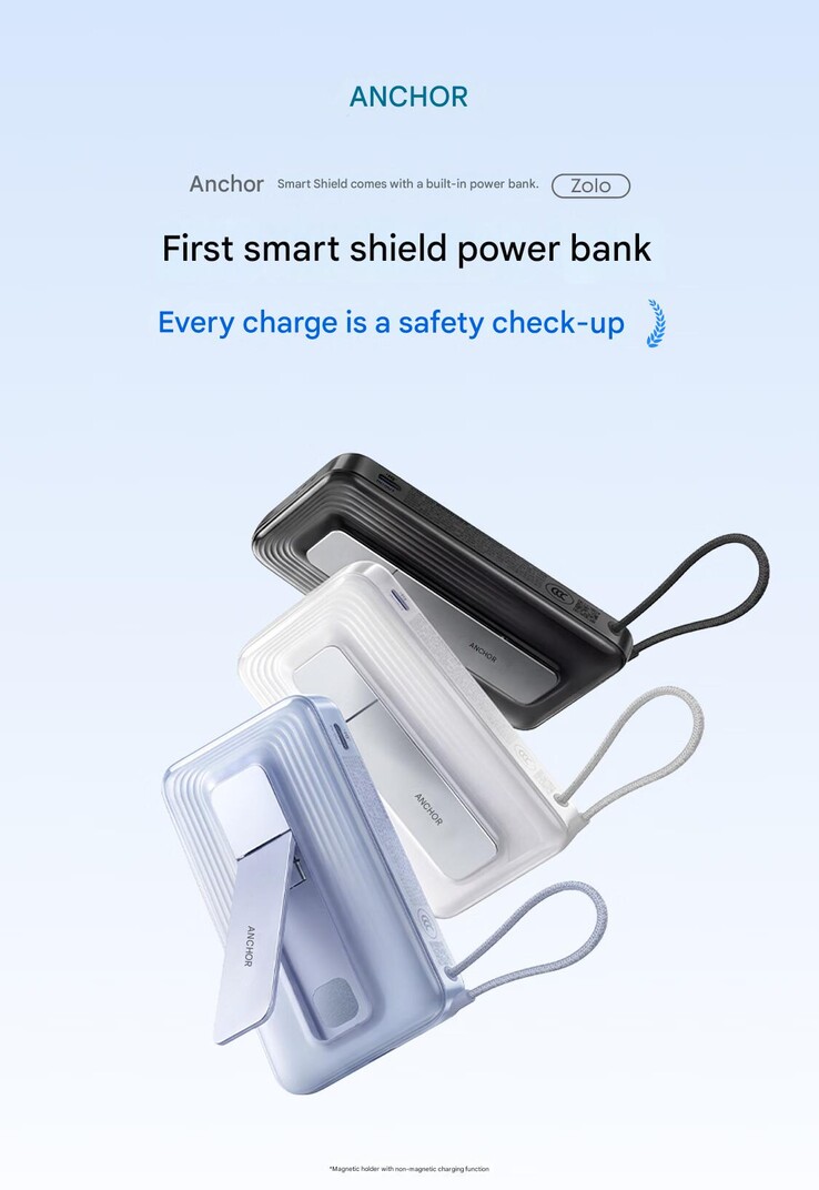 Banco de potência com cabo integrado Anker Zolo Smart Shield