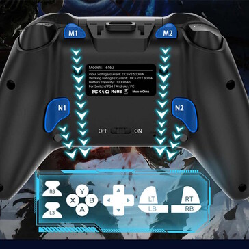 Botões adicionais programáveis na parte traseira