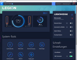 A Lenovo Vantage mostra que o overclocking está ativo.