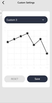 O aplicativo tem três predefinições de EQ e três slots personalizados de EQ de 7 bandas. (Fonte da imagem: Notebookcheck)