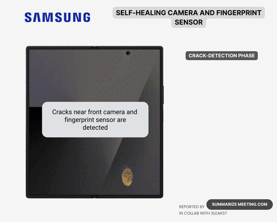 Patente da Samsung para tela autocurativa em Galaxy telefones dobráveis (Fonte da imagem: Summarize Meeting)