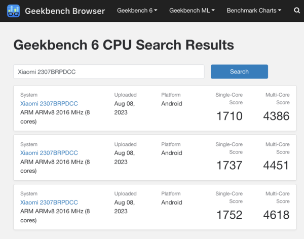 (Fonte da imagem: Geekbench)