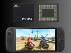 Módulos de memória na foto acima do Nintendo Switch 2 (Fonte da imagem: Nintendo of America, SK Hynix)