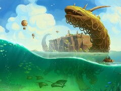 Imagem oficial do jogo The Wandering Village. (Fonte da imagem: thewanderingvillage.com)