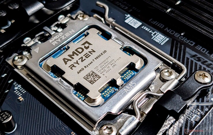 AMD Ryzen 7 9850X3D na placa-mãe MSI MAG X870E Carbon Wi-Fi