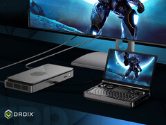 O GPD Win Mini 2025 vem com acabamentos em preto e branco. (Fonte da imagem: GPD & Droix)