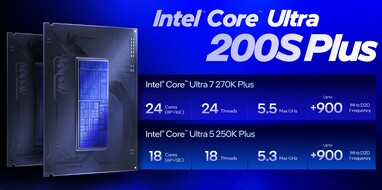 Atualização do Intel Arrow Lake - Core Ultra 7 270K Plus e Core Ultra 5 250K Plus (Fonte: Intel)