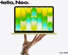 O MacBook Neo agora custa a partir de US$ 699. Na foto: uma imagem promocional mostrando a parte frontal do laptop (editada).