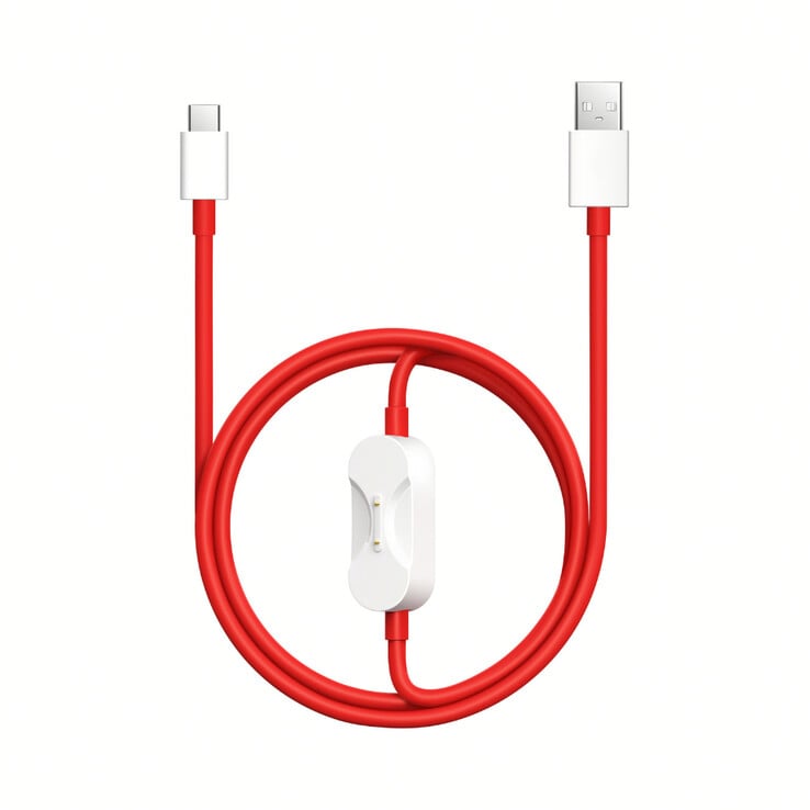 O conector de carregamento do relógio embutido no cabo (Fonte da imagem: OnePlus)