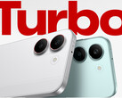 O Turbo 5 será lançado na China em 29 de janeiro de 2026. Na foto: uma imagem promocional mostrando a parte traseira do telefone em duas cores. (Fonte da imagem: Redmi)