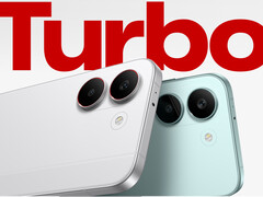O Turbo 5 será lançado na China em 29 de janeiro de 2026. Na foto: uma imagem promocional mostrando a parte traseira do telefone em duas cores. (Fonte da imagem: Redmi)