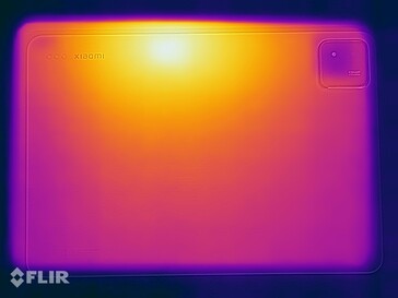 Temperaturas da superfície do Xiaomi Pad 7: Parte inferior