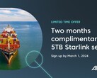 A oferta de Internet Starlink gratuita no valor de US$ 10.000 (imagem: Anuvu)